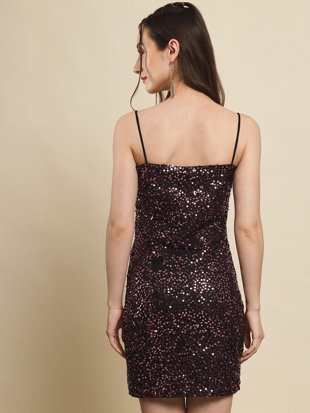 Women's Pink Sequin Bodycon Short Dress