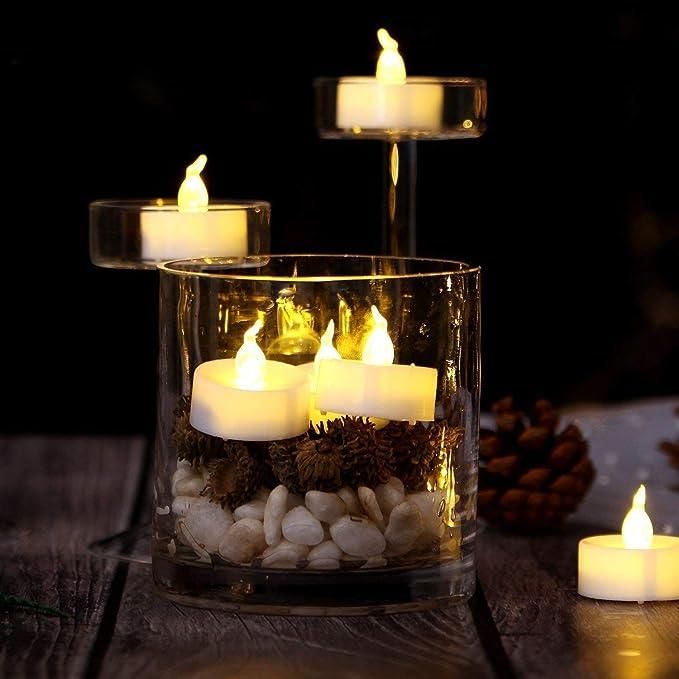 Tea Light Mini LED Plastic Candles with Bright Light Candle(2 cm 15 Pieces Yellow)