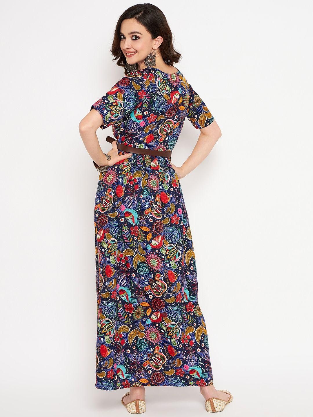 Women's Crepe Printed Skater Maxi Dress