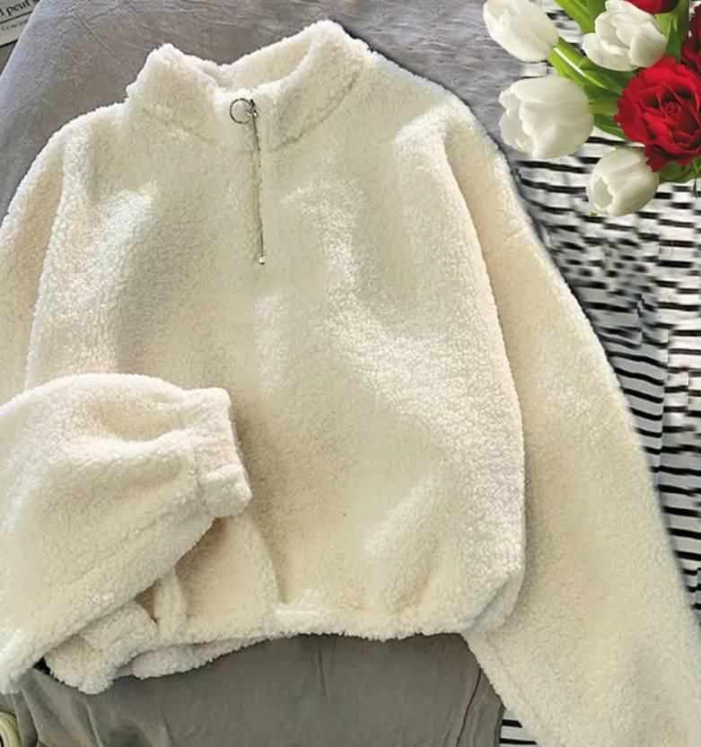 Women's Winter Woolen Solid Sweatshirt