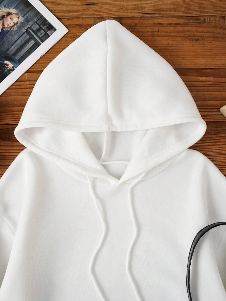 Women's White Fleece Hoodies