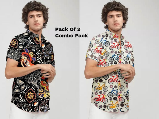 Men's Printed Holiday Shirts (Pack Of 2)