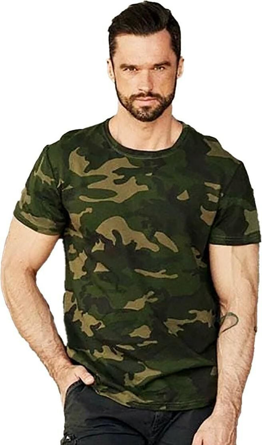 Men's Comouflage Round Neck T-shirt