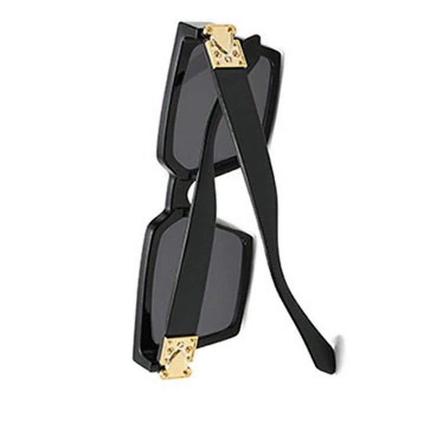 Unisex Signature Sunglasses - Combo of Balck and Square Black Sunglass (Golden Touch)