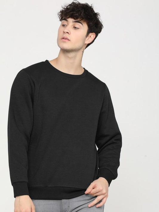 Cotton Solid Full Sleeves Regular Fit Men's Sweatshirt