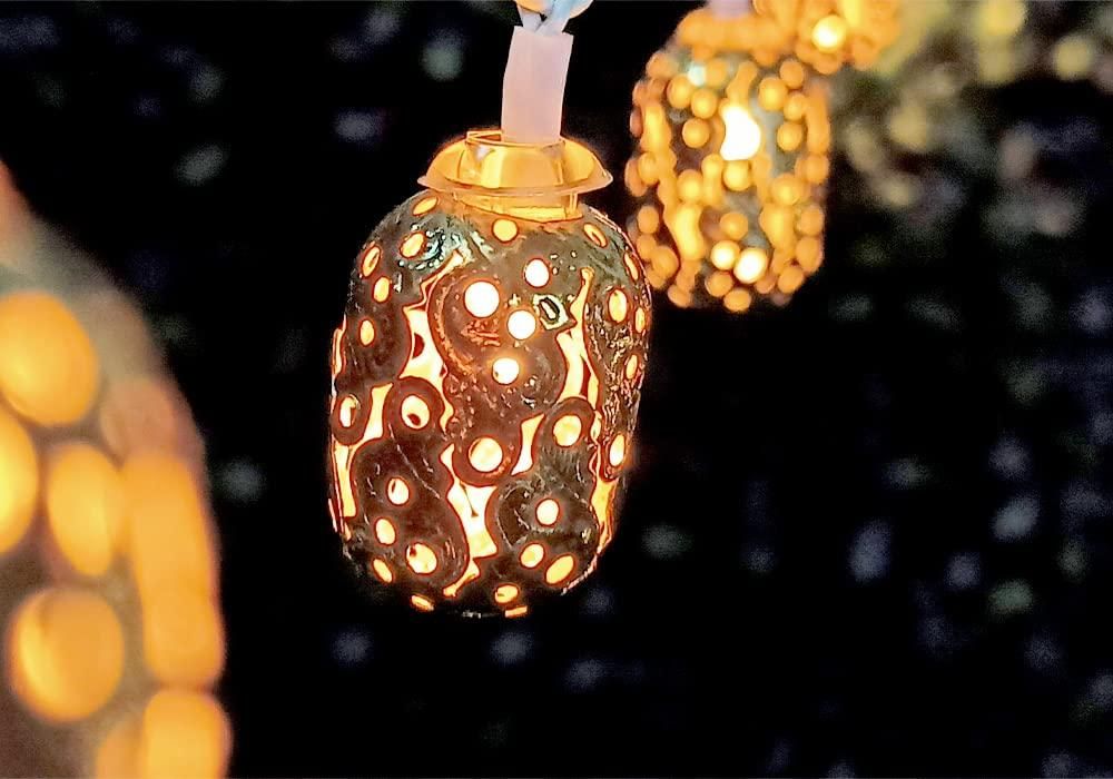 Gold Metal Elegant Ball Decoration Fairy String Lights 14 Metal Elegant Ball