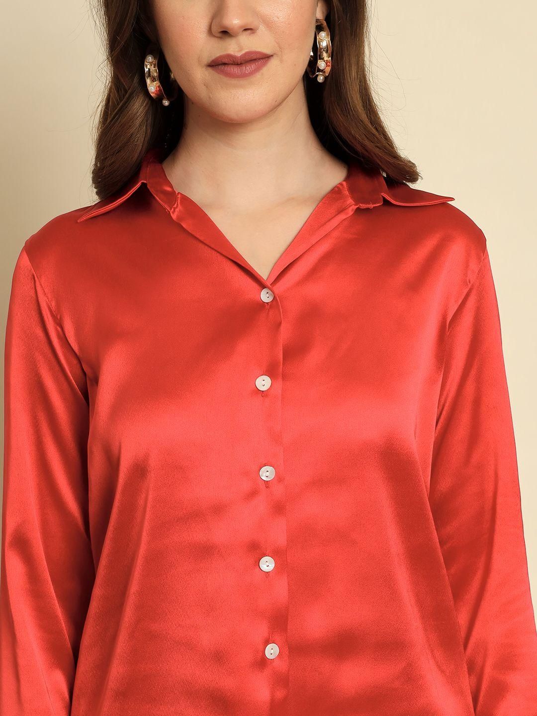 Red Satin Shirt