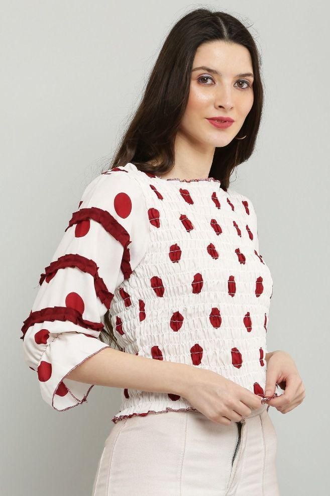 Women's  Polka Dot Print Top