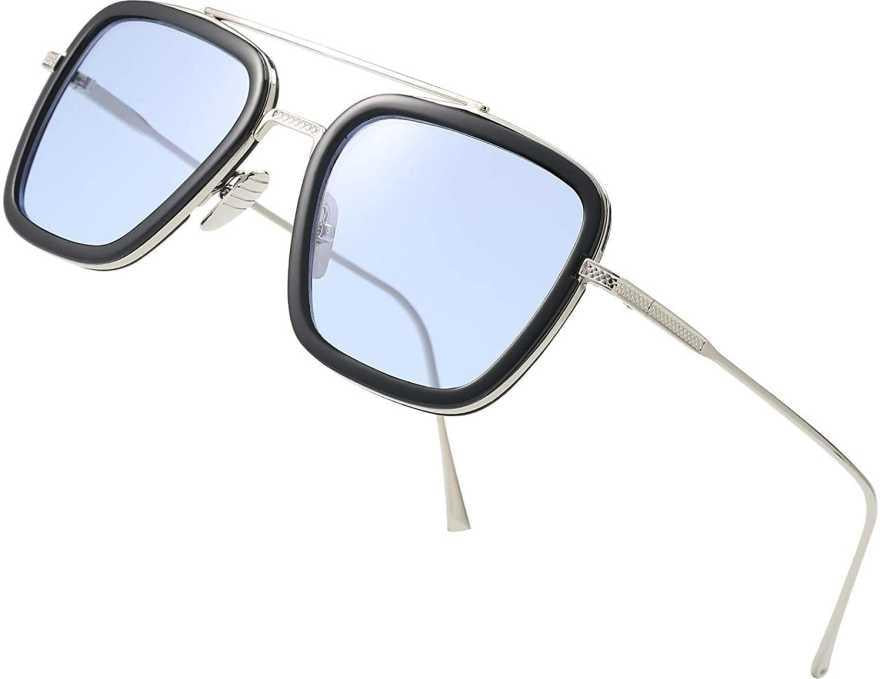 Unisex Signature Square Sunglasses (Silver Frame)