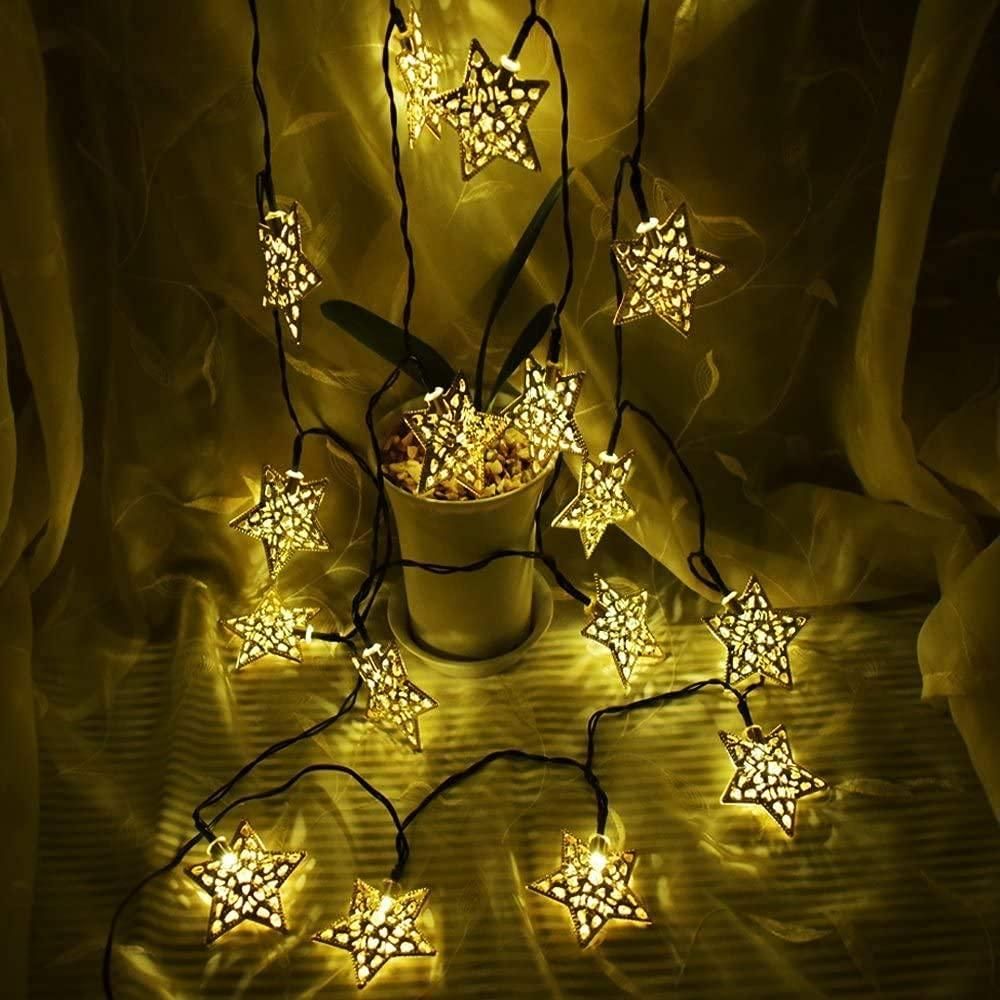 Metal Star LED Fairy String Lights 14 Metal Star