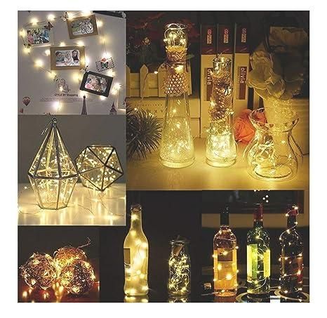 20 Led Wine Bottle Cork Copper Wire String Lights  (Warm White Pack Of 15)