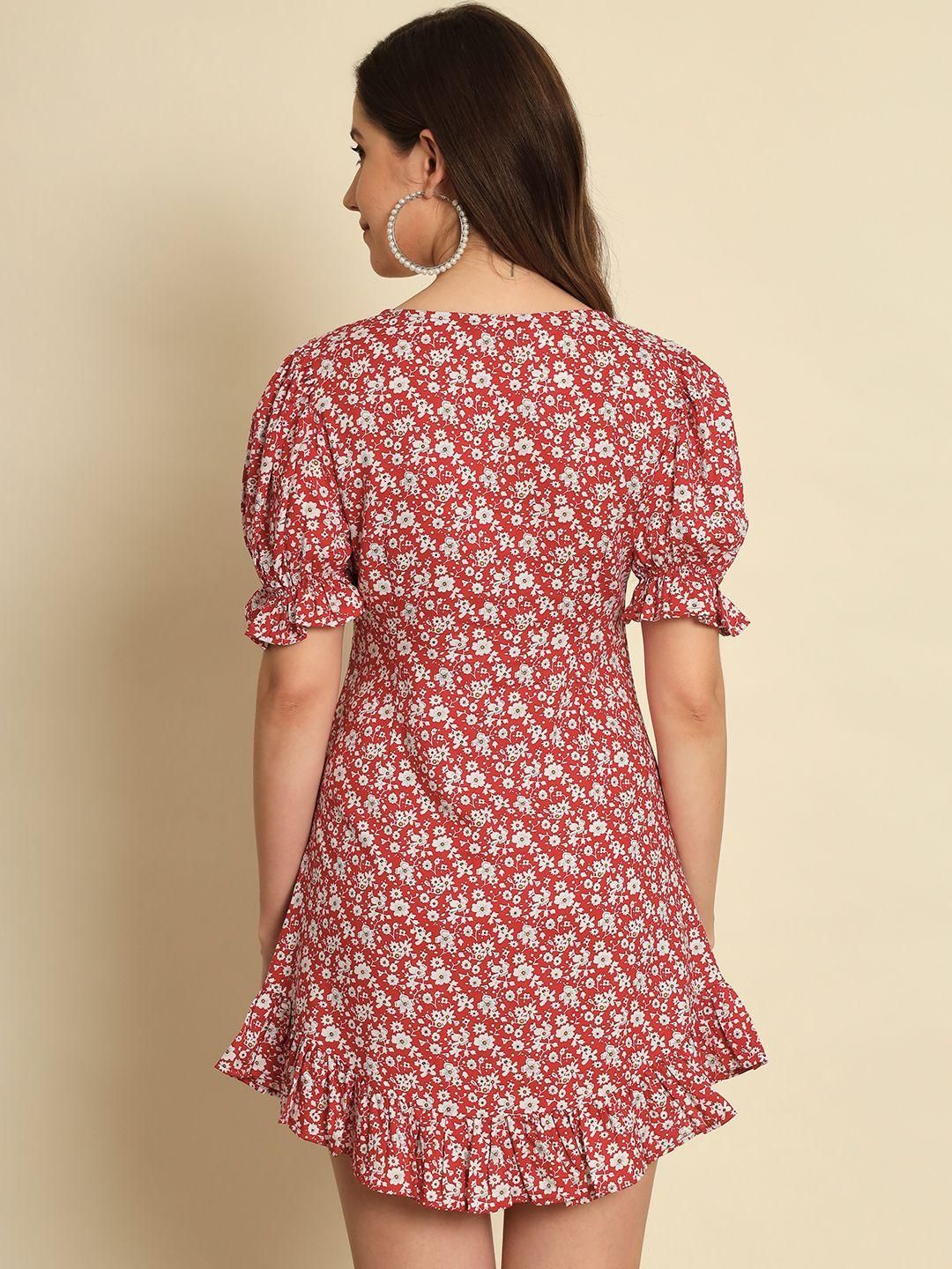 Floral Printed Frill Dress