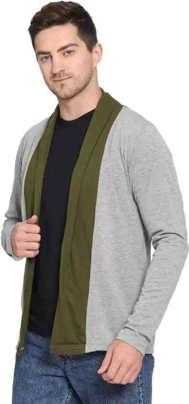 Men Jacket Style Full Sleeve Grey Shrug