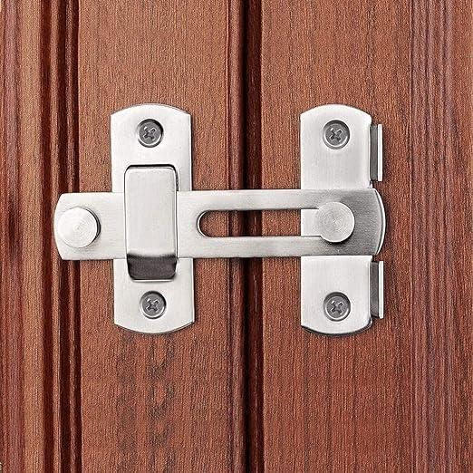 Stainless Steel Flip Latch Lock, Security Sliding Buckle Door Guard for Window, Cabinet.