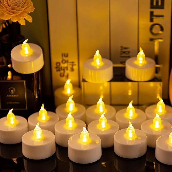 Tea Light Mini LED Plastic Candles with Bright Light Candle(2 cm 15 Pieces Yellow)