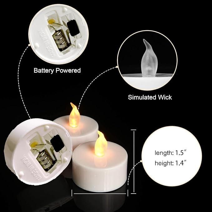 Tea Light Mini LED Plastic Candles with Bright Light Candle(2 cm 15 Pieces Yellow)