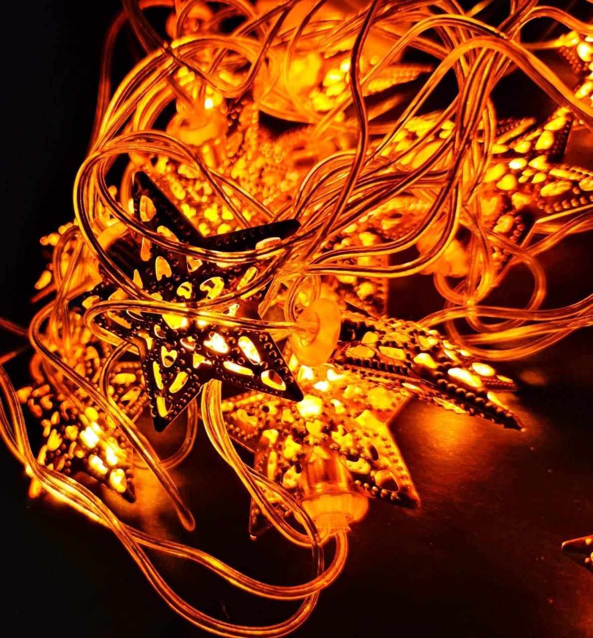 Metal Star LED Fairy String Lights 14 Metal Star