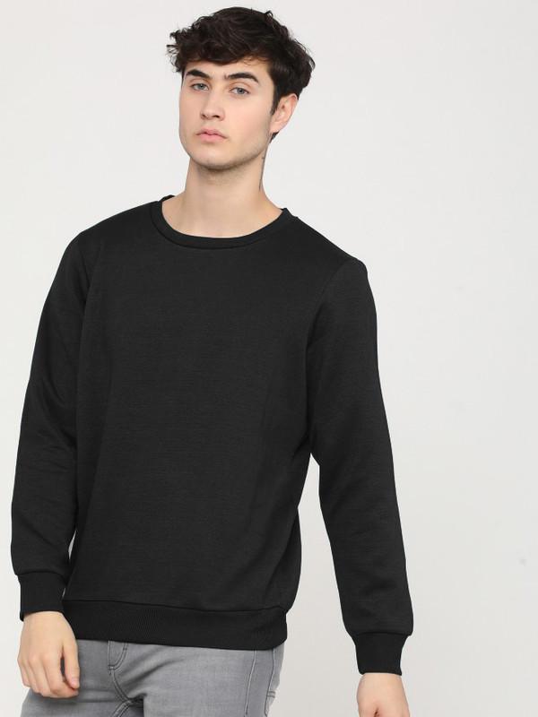 Cotton Solid Full Sleeves Regular Fit Men's Sweatshirt