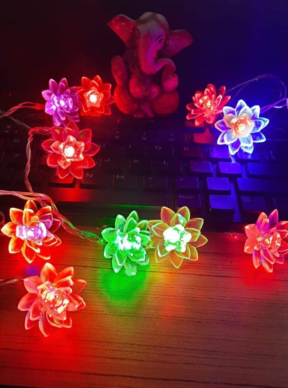 16 LED Lotus Flower Multicolor Decorative String Light