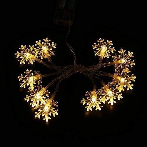 Christmas Snowflake Light Battery Powered Waterproof 14 LED 3M Garden Fairy Lights