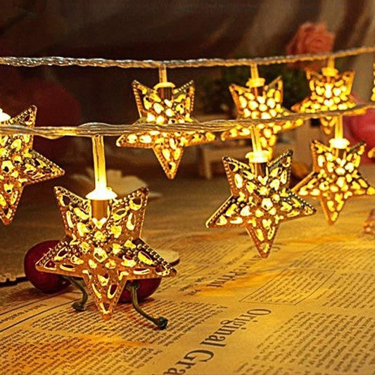 Metal Star LED Fairy String Lights 14 Metal Star