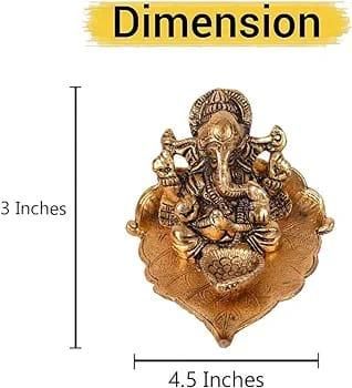 Lord Ganesha with Diya - Metal Hand Craved for Home Decorative Gift Puja