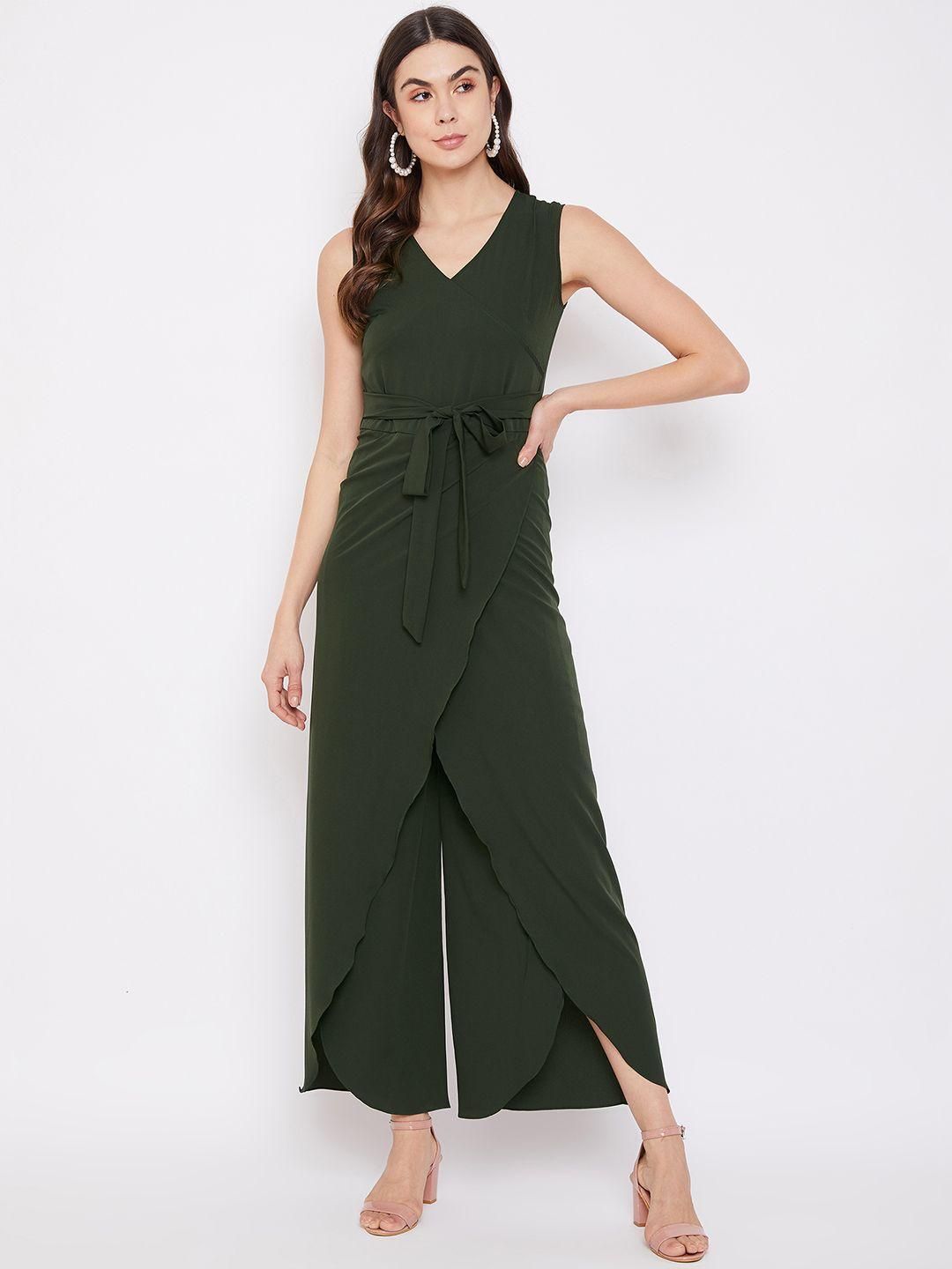 Women's Crepe Solid Wrap Tie-Up Jumpsuit