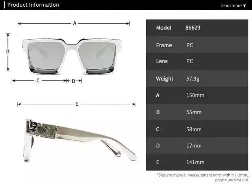 Unisex Rectangular Over-sized  Signature Sunglasses