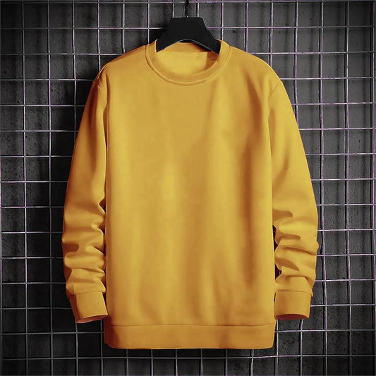 Cotton Solid Full Sleeves Men's Sweatshirt