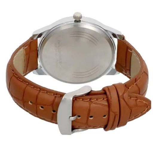 Men's Leather Analog Watch