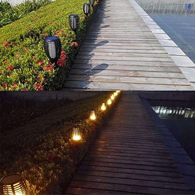 Solar Light Garden Torches - Lamp with IP65 Waterproof Solar Light Flame Warm Light 96 LED Light Sensor  Pack of 1