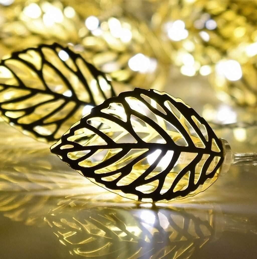 Metal Tree Leaf Shape Decorative LED Fairy String Lights