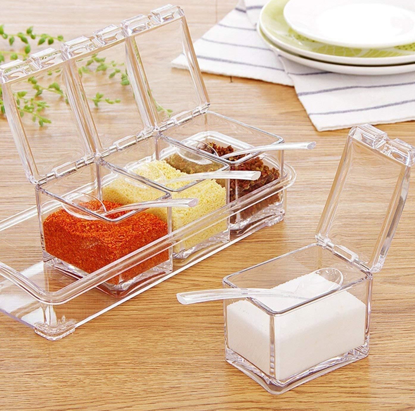 4 Piece Spice, Masala Storage Organizer Rack Holder