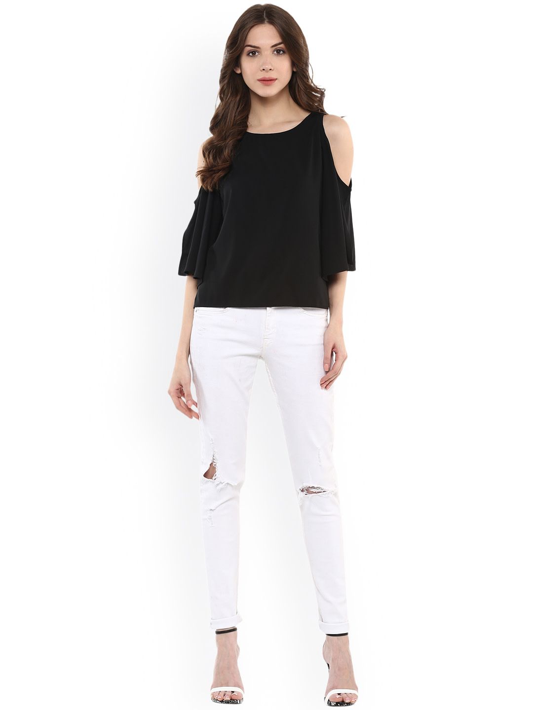 Solid Casual Crepe Tops