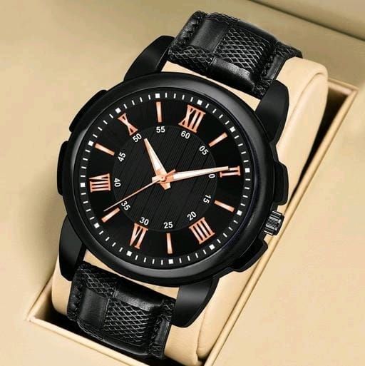 Men's Leather Analog Watch