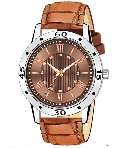 Men's Leather Analog Watch