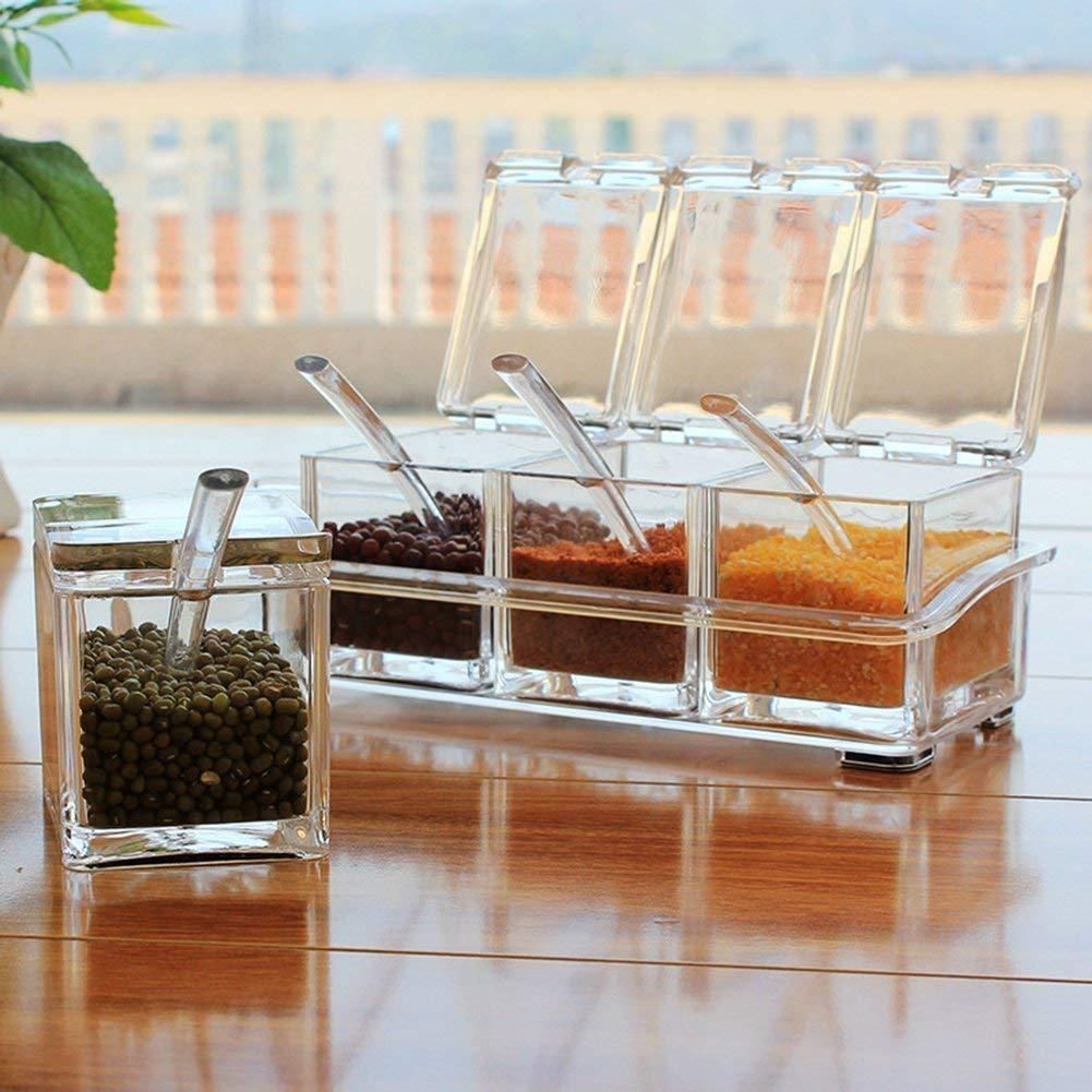 4 Piece Spice, Masala Storage Organizer Rack Holder