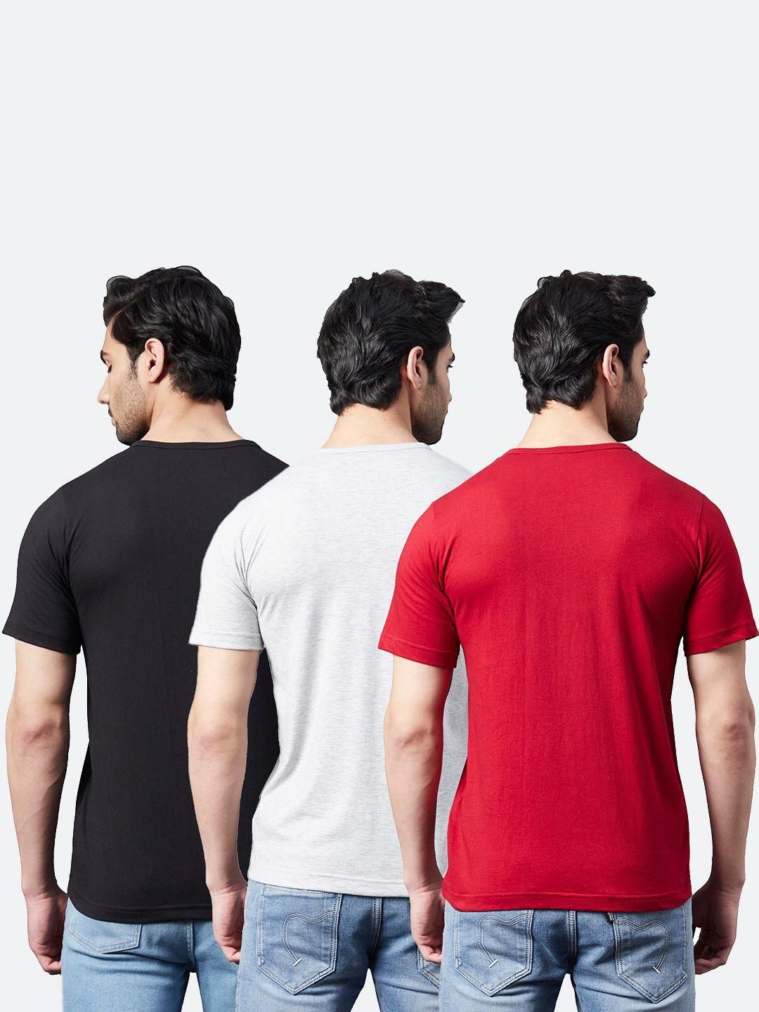 Men Cotton Round Neck T-shirt (Pack of 3)