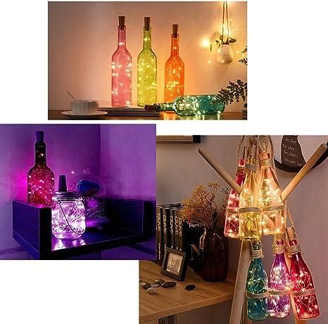 20 Led Wine Bottle Cork Copper Wire String Lights  (Warm White Pack Of 15)