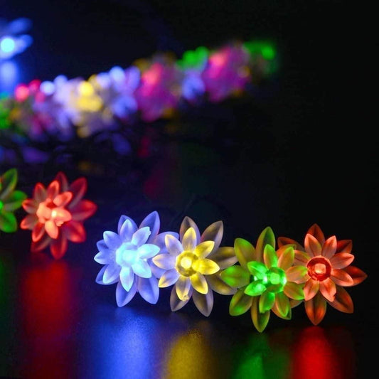 16 LED Lotus Flower Multicolor Decorative String Light