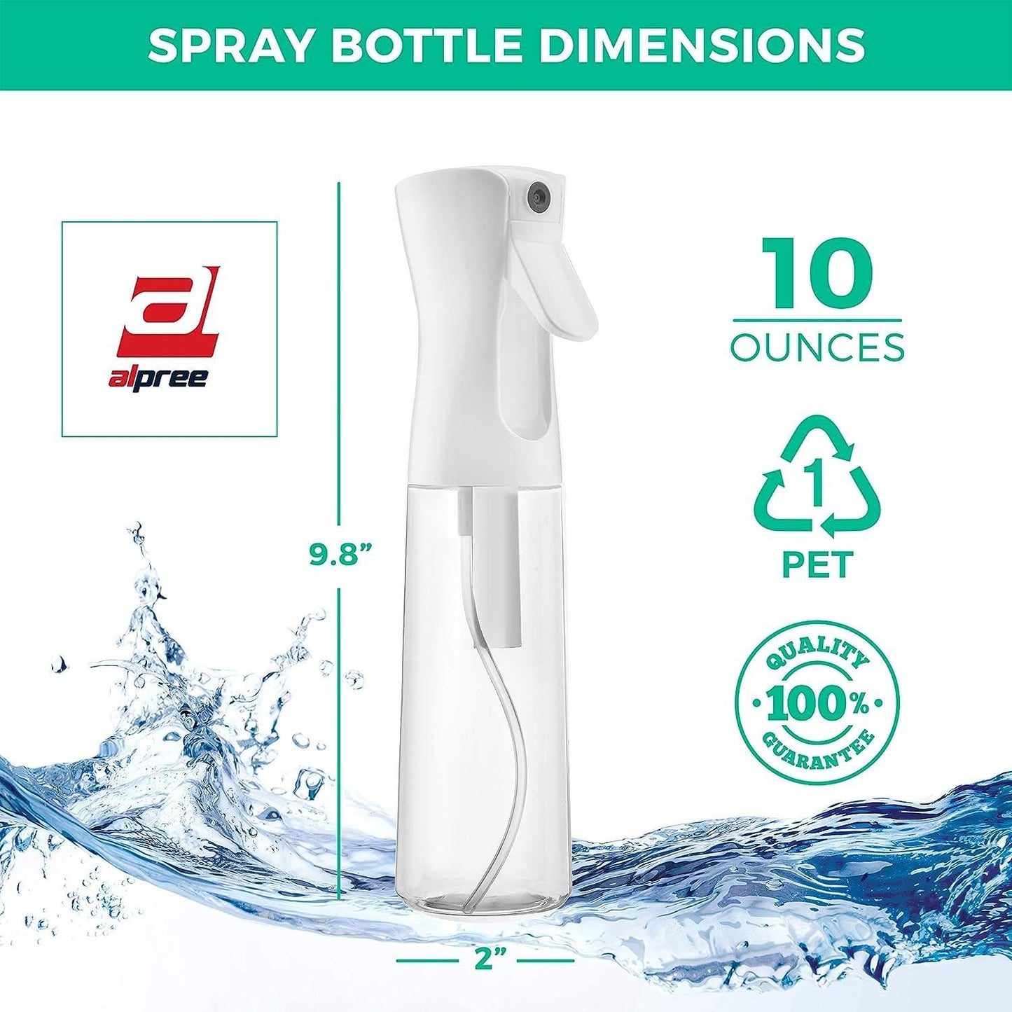 Continuous Spray Bottle - Water Mister For Hairstyling, Plants, Cleaning, Cooking, Misting & Skin Care