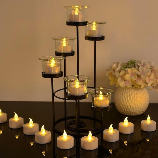 Tea Light Mini LED Plastic Candles with Bright Light Candle(2 cm 15 Pieces Yellow)