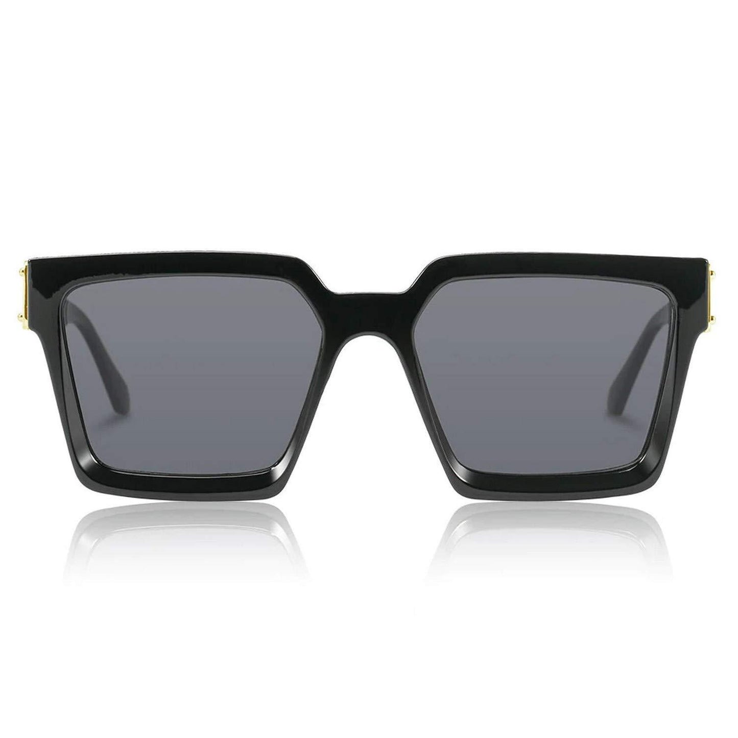 Unisex Signature Sunglasses - Combo of Balck and Square Black Sunglass (Golden Touch)