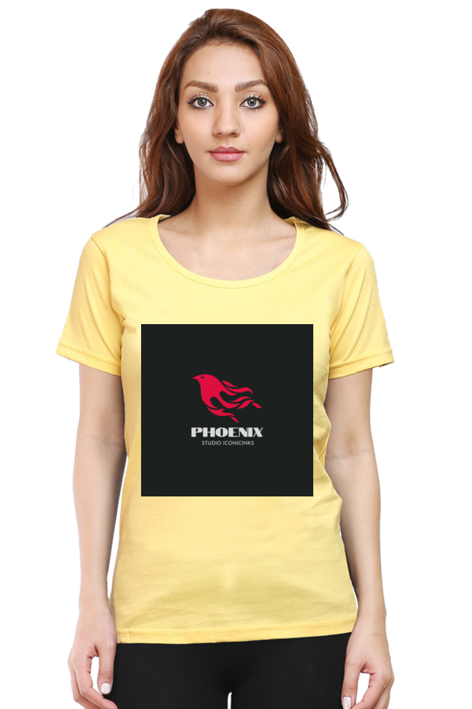 "Embrace Transformation with our Phoenix-Themed Women's T-Shirt!"