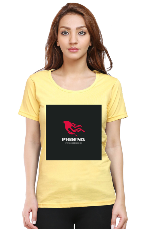 "Embrace Transformation with our Phoenix-Themed Women's T-Shirt!"