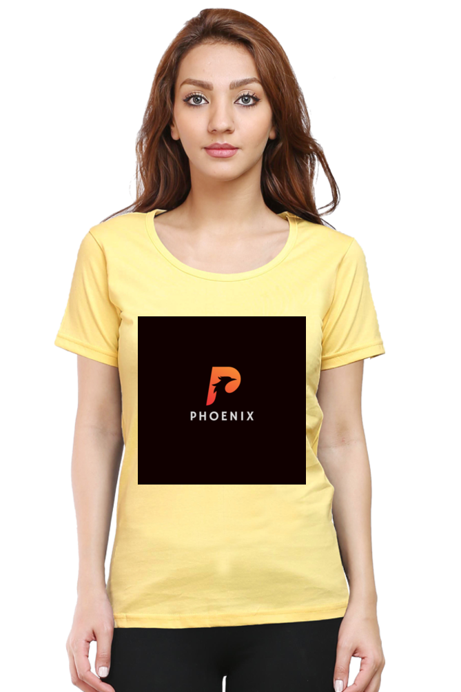 "Embrace Transformation with our Phoenix-Themed Women's T-Shirt!"