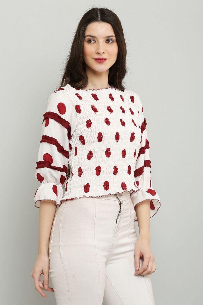 Women's  Polka Dot Print Top