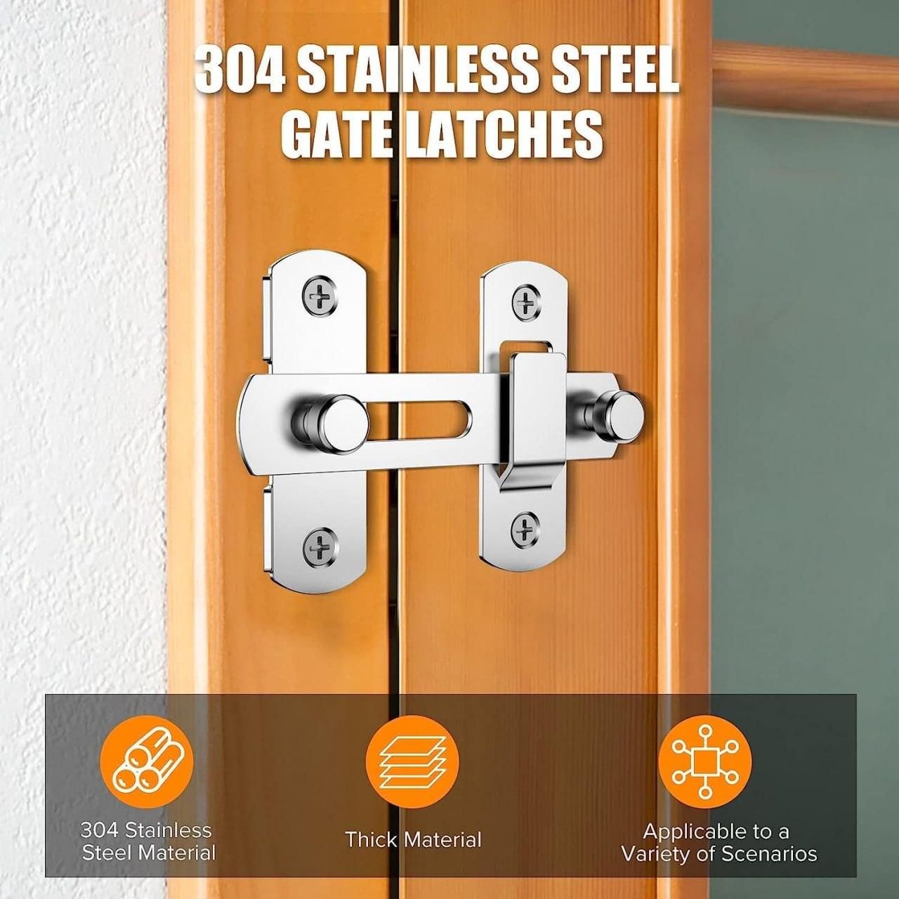 Stainless Steel Flip Latch Lock, Security Sliding Buckle Door Guard for Window, Cabinet.