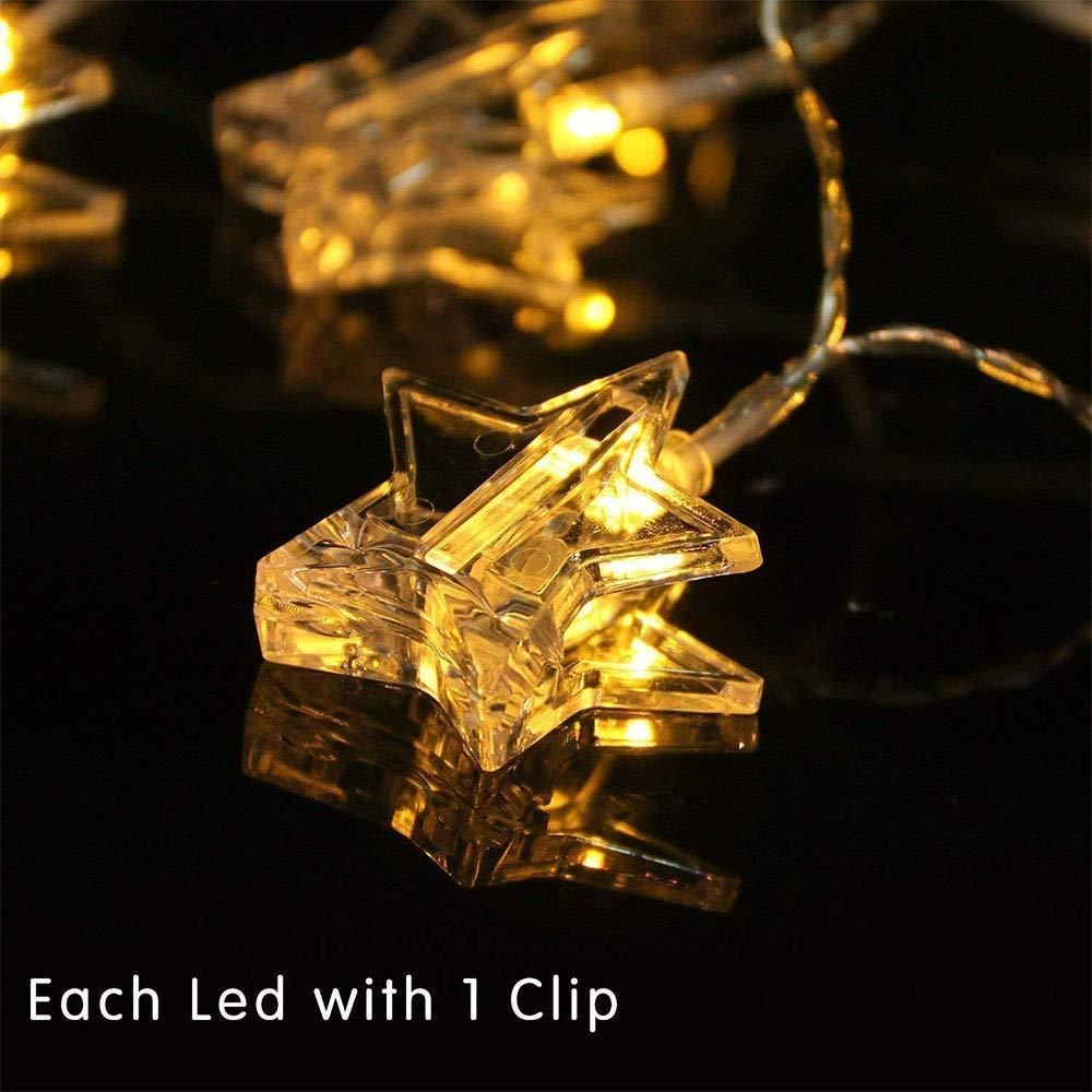 Star Photo Clip Led String Lights 16 Led