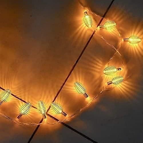 Copper Wire Yellow 10 Feet Length Decorative Diwali String Lighting 14 Spring Ball